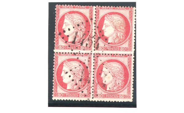 FRANCE - Blc de 4 TP n° 57 oblitéré GC 