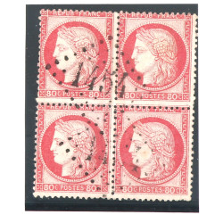 FRANCE - Blc de 4 TP n° 57 oblitéré GC 