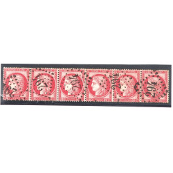 FRANCE - Bande de 6 TP oblitérés n° 57 G