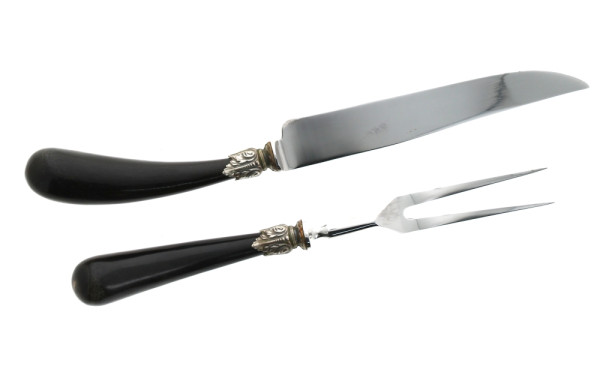 Beau couvert à découper manches corne, m