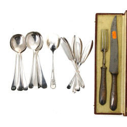 Couvert à découper manches argent fourré