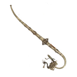 CHINE - Pipe à opium asiatique en alliag