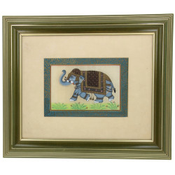 INDE "Eléphant", soie peinte, 19,5 x 28 