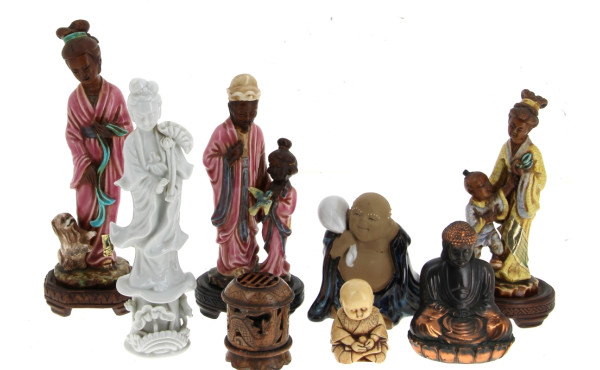 ASIE - Lot de 7 statuettes (en céramique
