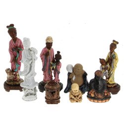 ASIE - Lot de 7 statuettes (en céramique