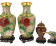 CHINE - Paire de vases en cloisonné à dé