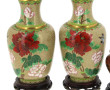 CHINE - Paire de vases en cloisonné à dé