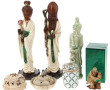 Lot Asie comprenant 4 statuettes en céra