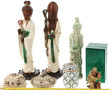 Lot Asie comprenant 4 statuettes en céra