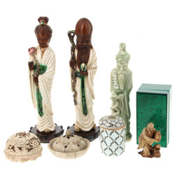 Lot Asie comprenant 4 statuettes en céra