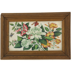 CHINE fin XIXè, début Xxè "Fleurs et pap