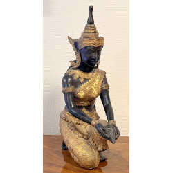 "L'offrande" bronze, Thaïlande Xxe, H. 4