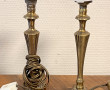 2 petits pieds de lampe en bronze H. 22 