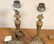 2 petits pieds de lampe en bronze H. 22 