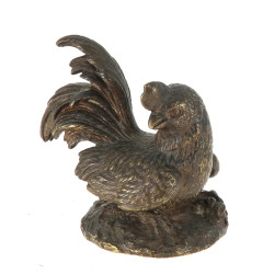 POULE - Petit bronze à patine brune, H 8