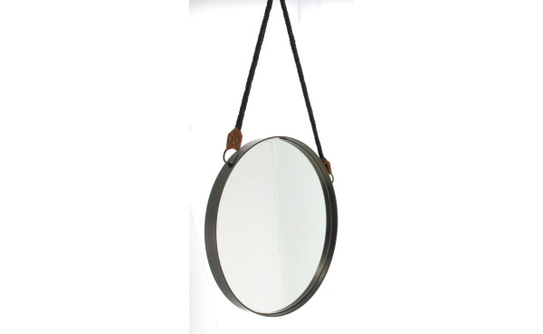 Miroir rond moderne, entourage métal, di