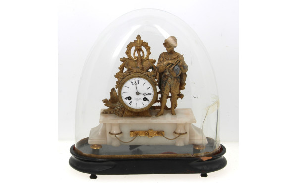 Pendule fin XIXème en régule et onyx, av