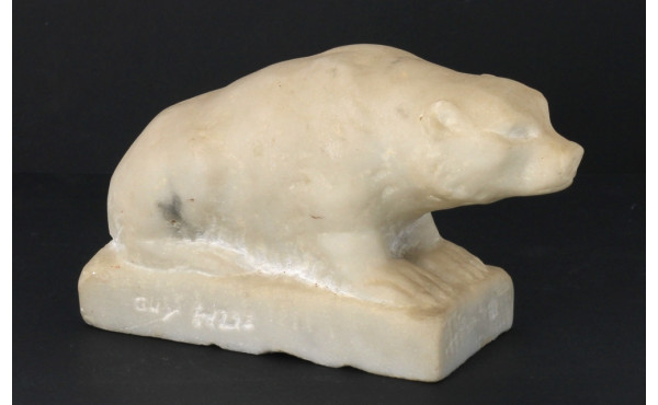 Ecole Xxème - "Ours blanc", sujet en mar