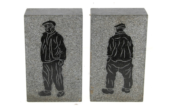 PECHEURS - Deux sculptures sur blocs rec