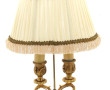 Petite lampe à deux binets en bronze dor