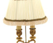 Petite lampe à deux binets en bronze dor