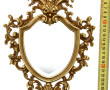 Petit miroir rocaille en bronze doré, H 