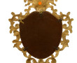 Petit miroir rocaille en bronze doré, H 