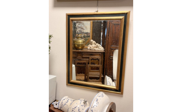 Miroir restangulaire cadre noir et or 73
