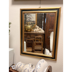 Miroir restangulaire cadre noir et or 73