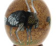 Oeuf d'autruche à décor peint d'autruche