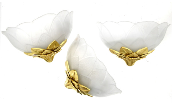 Ensemble de 3 appliques de qualité en br