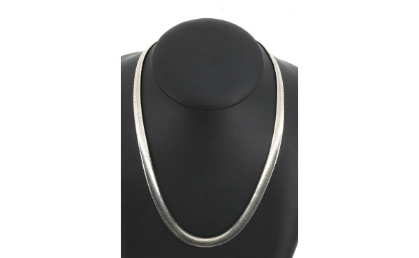Collier maille plate en argent 925ème, p