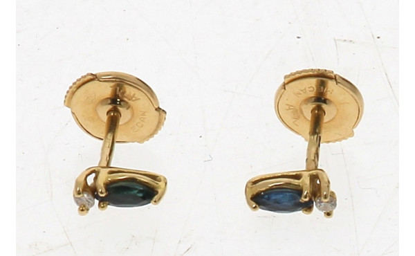 Paire de puces d'oreilles en or jaune 18