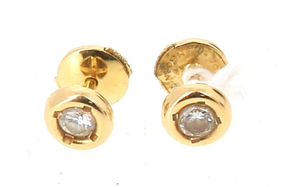 Paire de puces d'oreilles en or jaune 18
