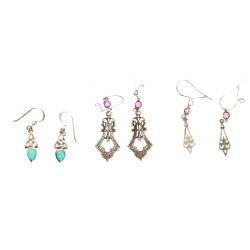 Lot de 3 paires de BO en argent, poids 5