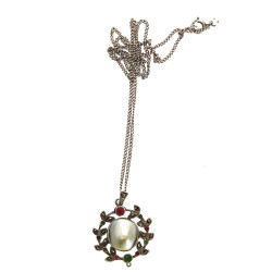 Pendentif en argent 800ème serti d'une 1