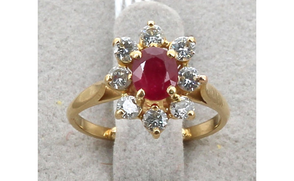 Bague en or jaune 18 cts, poinçon tête d