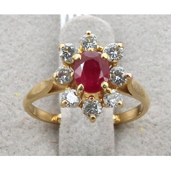 Bague en or jaune 18 cts, poinçon tête d