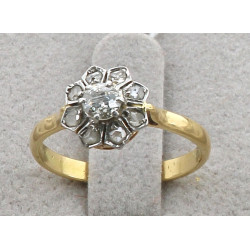 Bague ancienne en or bicolore 18 cts, se