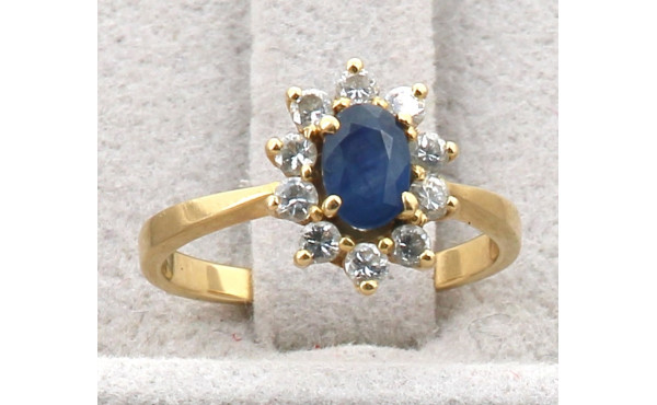 Bague en or jaune 18 cts, poinçon tête d