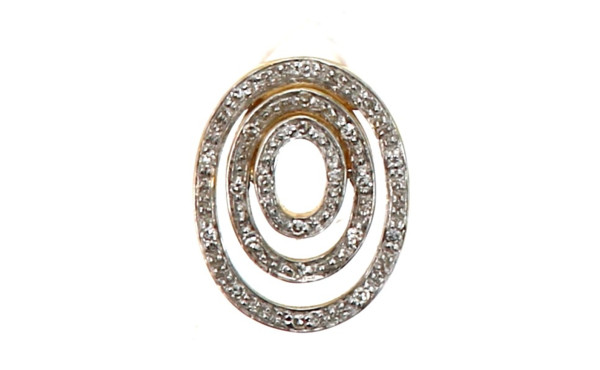 Pendentif bicolore de forme ovale en or 