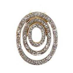 Pendentif bicolore de forme ovale en or 