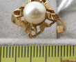 Bague en or jaune 18 cts sertie d'une pe
