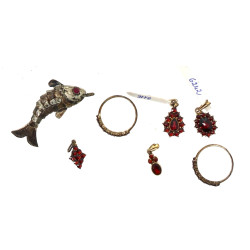 Lot de 7 bijoux en argent 900ème : un pe