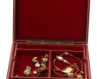 Coffret à bijoux en cuir rouge et filets