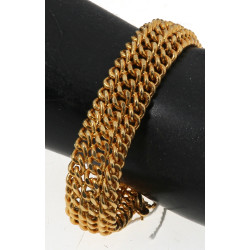 Gourmette en métal doré, avec chaînette 