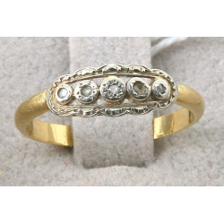 Bague ancienne 2 ors et petites roses, p