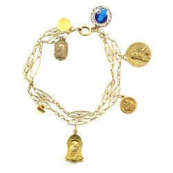 Bracelet en or à breloques en or et plaq