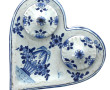 Encrier double en forme de cœur en faïen