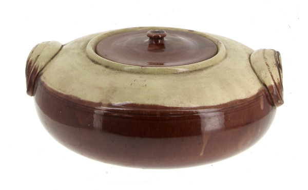 Grande tripière ou tourtière en terre cu